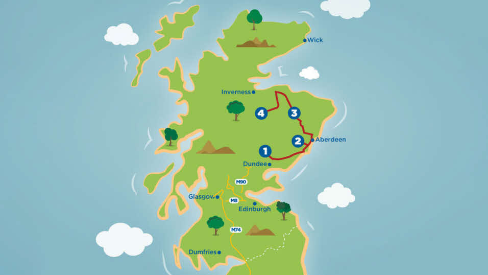 Scotland Golfer's Dream tour route map