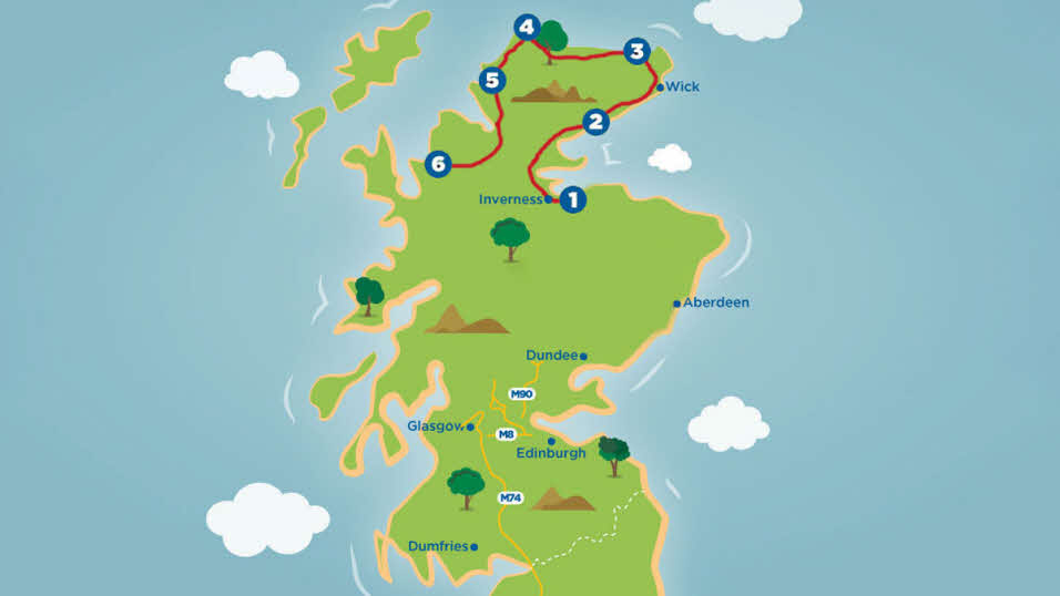 North Coast 500 Scottish Tour Route Map