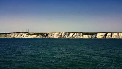 White cliffs of Dover from the sea